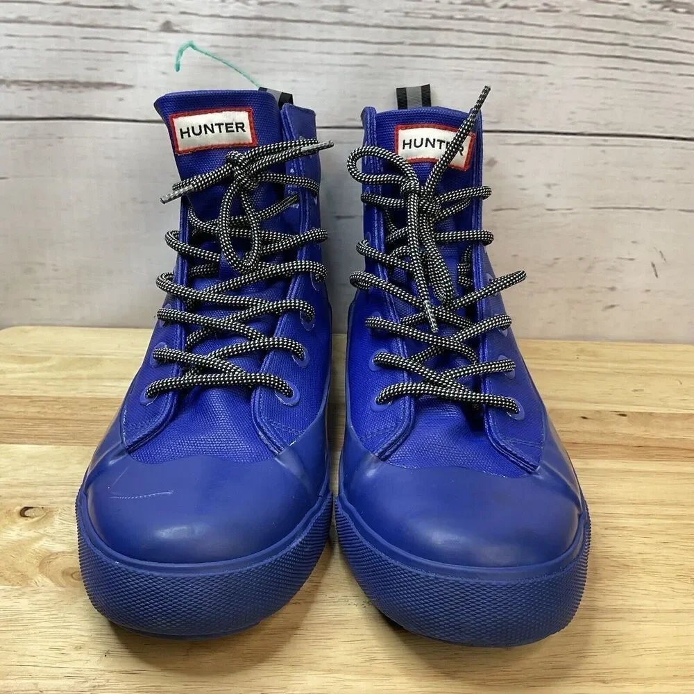 Hunter Men’s Size 9 Royal Blue High Top Sneakers - Unisex Rubber Waterproof W-11